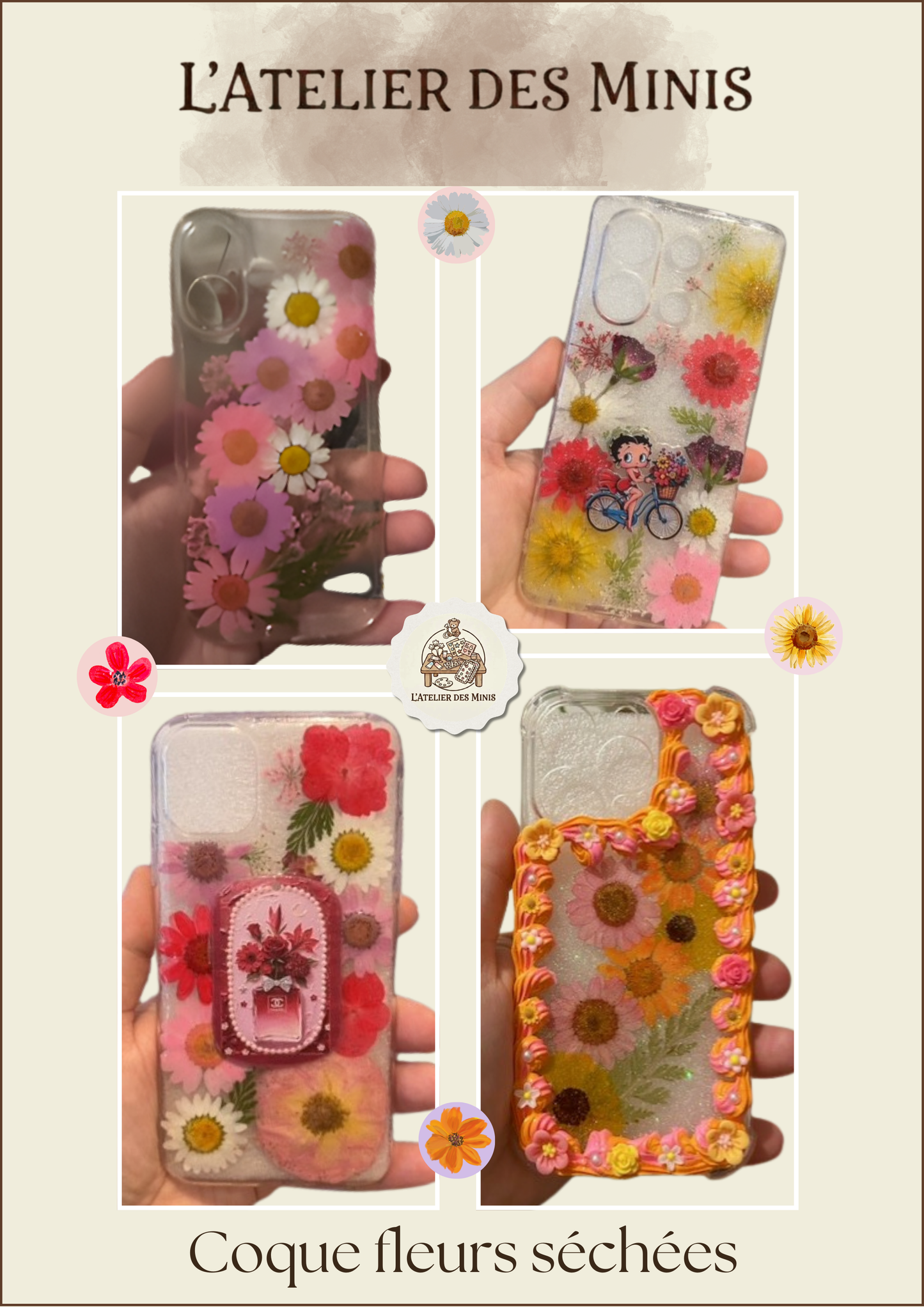 Coque fleurs séchées
